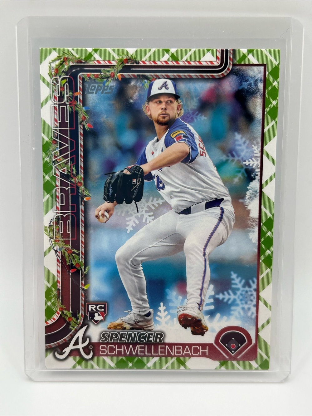 Topps Spencer Schwellenbach Atlanta Braves Rookie Holiday Card H199 - Picture 1 of 2